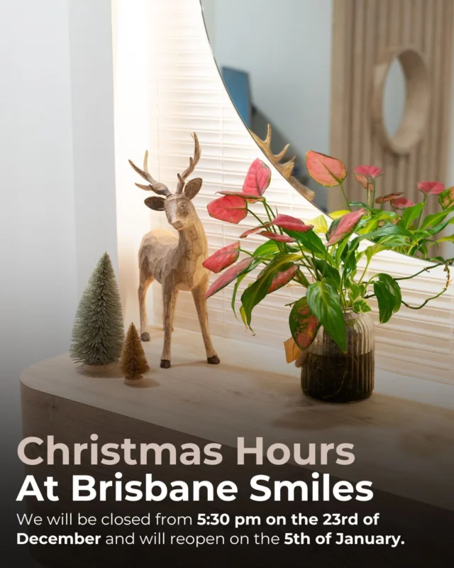 Brisbane Smiles Christmas & New Year hours 🎄

Our team will be taking a short break to celebrate the holidays and spend time with family and friends. Please note our holiday hours:

🕒 Closing: 5:30 PM on Tuesday, 23rd of December
🕒 Reopening: Monday, 5th January

You can contact us during this time via email at info@brisbanesmiles.com.au and we will get back to you as soon as we return.

We look forward to welcoming you back in the new year with bright smiles and plenty of festive cheer! ✨🦷

#brisbanesmiles #brisbanedentist #christmasopeninghours