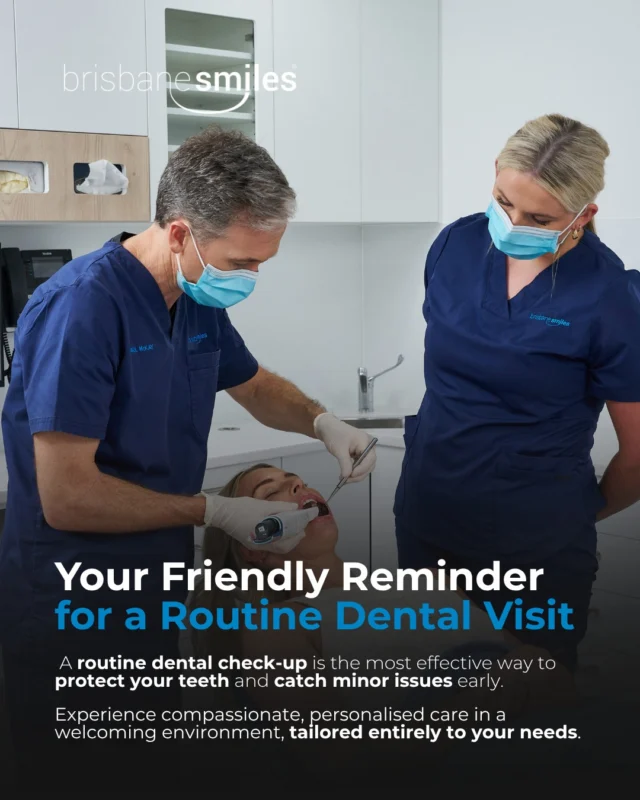 As the seasons change, it's the perfect time to check in on your oral health. 

Regular dental check-ups can help identify potential concerns early and support your long-term oral health. A simple visit today can help keep your oral health on track throughout the year.

Book your check-up today. Call 3870 3333 or book online at www.bsmiles.au

#brisbanesmiles #oralhealth #oralheaththerapy #dentalhygiene 

⚠️ Treatment outcomes differ for each individual and cannot be guaranteed. All photos and videos feature actual patients and are for informational purposes only. All surgical or invasive procedures carry risks. Before proceeding, consult a qualified health practitioner and seek a second opinion. Go to bsmiles.au/txinfo to learn about potential risks and important treatment considerations.